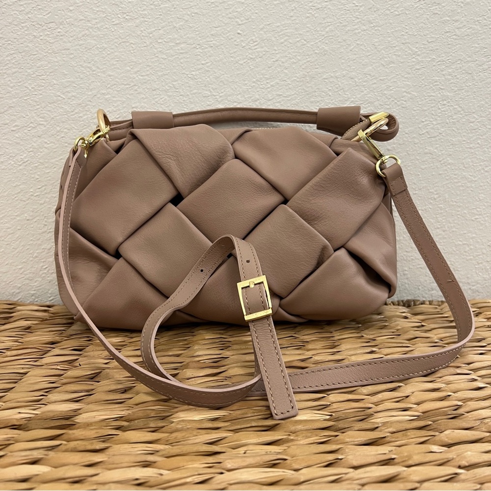 VALENTINA FIORE Pink/Mauve Woven Genuine Leather Bag
